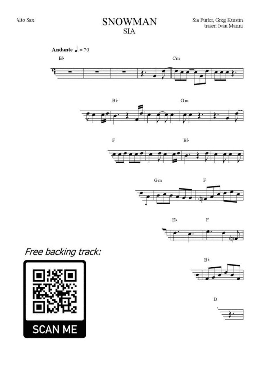 Snowman Alto Saxophone scores gallery preview page 1