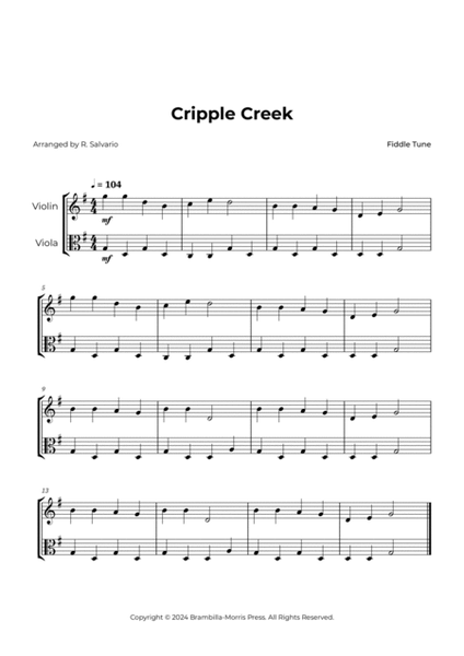 Cripple Creek - Violin and Viola Duet image number null