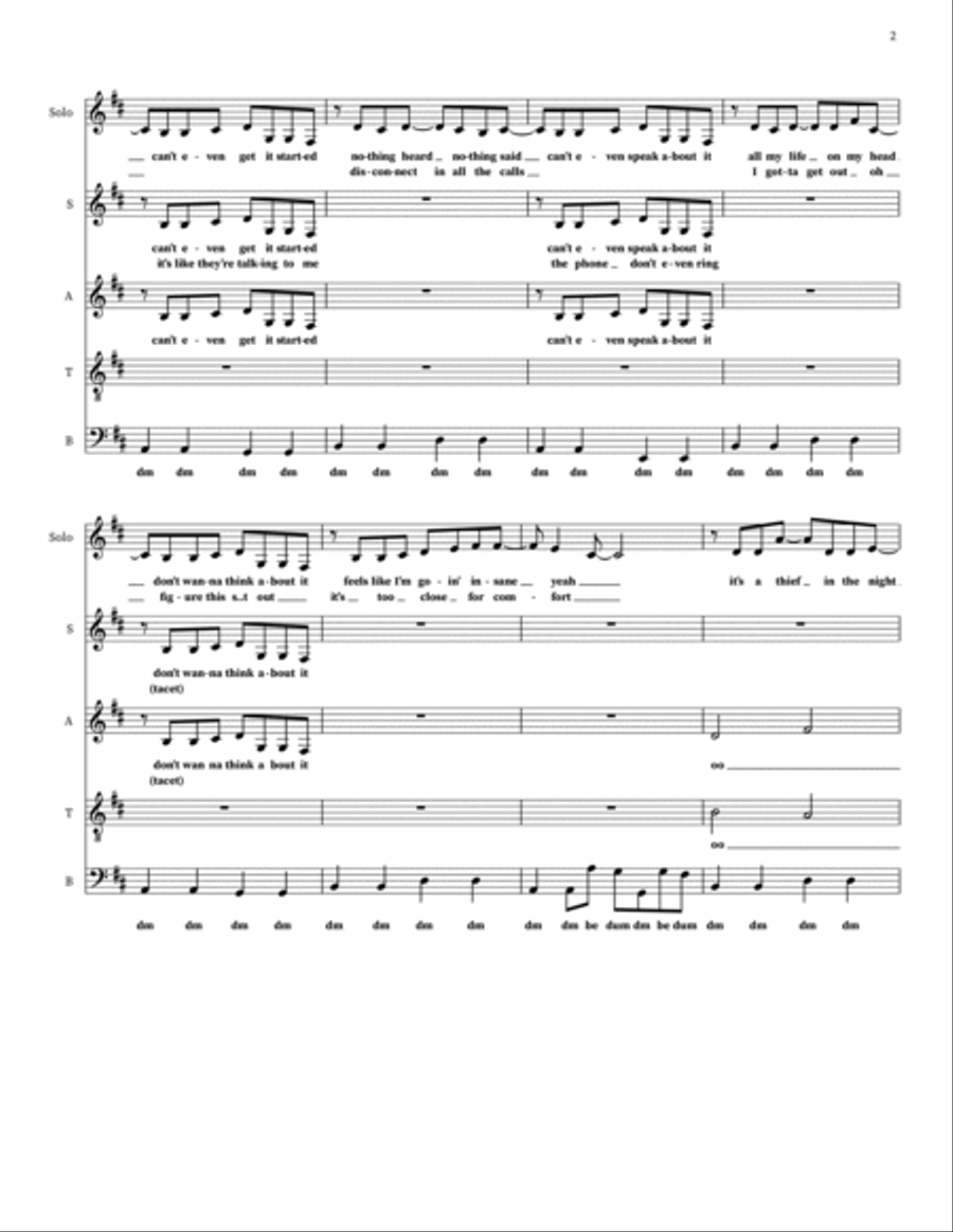 Disturbia Disturbia 4-Part scores gallery preview page 2