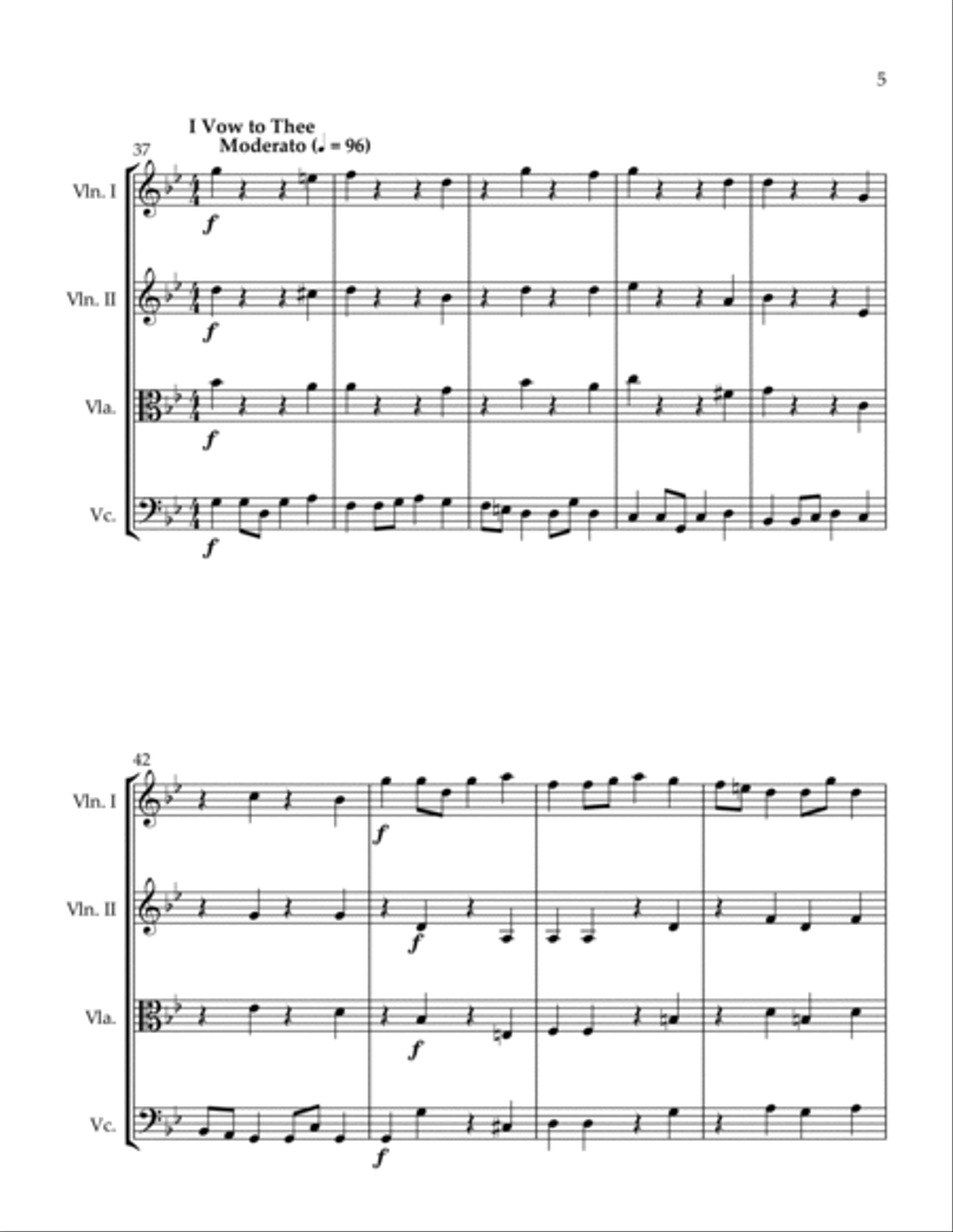 3 Quartets I Danced with a Pig I Vow to Thee Vigorous Dance String Quartet scores gallery preview page 5