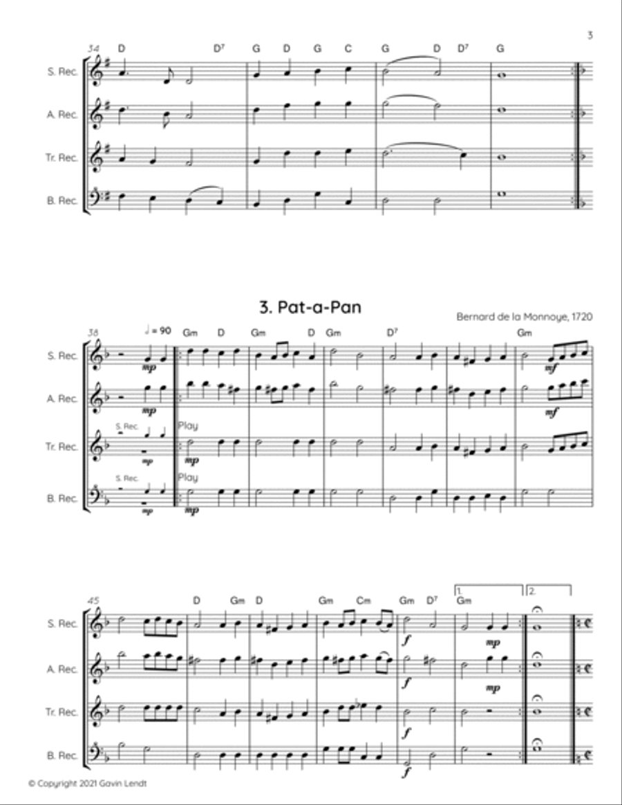 Christmas Quartets for Recorders Small Ensemble scores gallery preview page 3