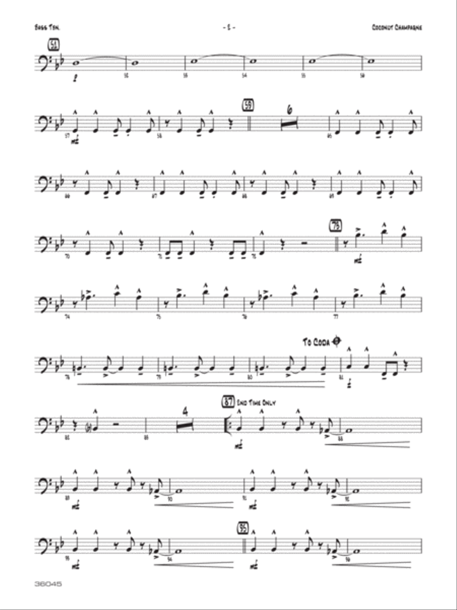 Coconut Champagne: 4th Trombone Jazz Ensemble scores gallery preview page 2