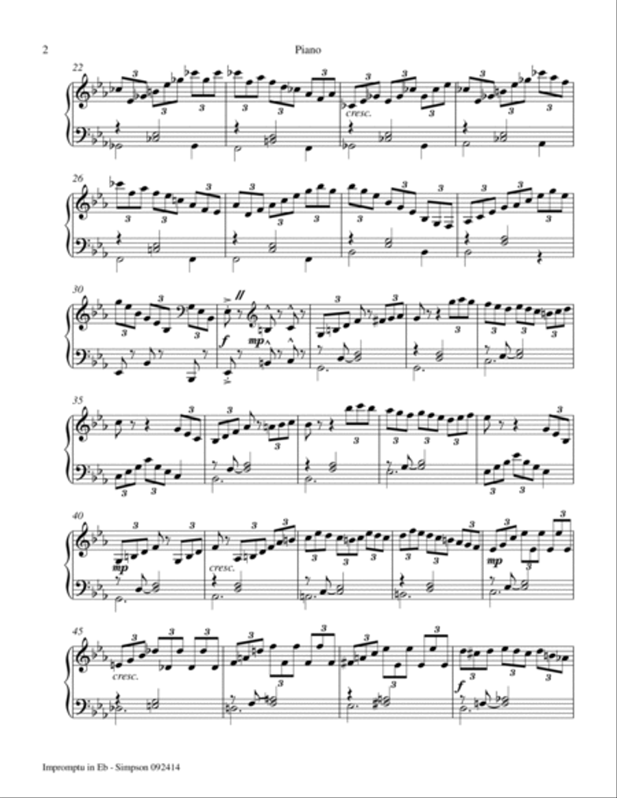 Impromptu in Eb major (Piano Solo) Piano Method scores gallery preview page 2