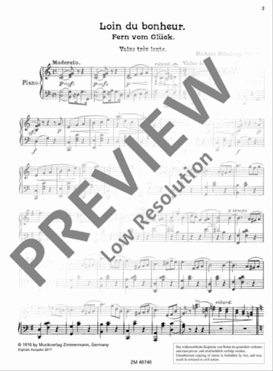 Loin du Bonheur Piano Solo scores gallery preview page 4