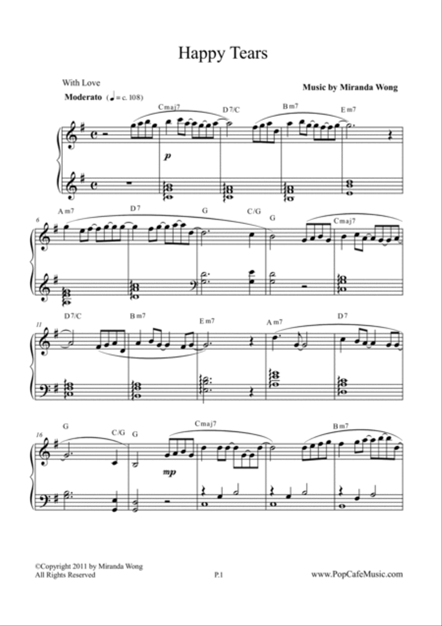 Happy Tears - Touching Piano Music Happy Tears - Touching Piano Music 4-Part scores gallery preview page 2
