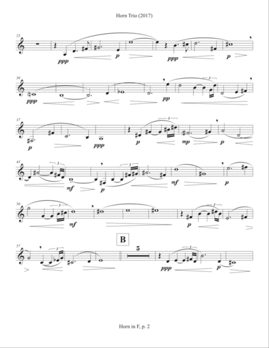 Horn Trio (2017) horn part Horn scores gallery preview page 2