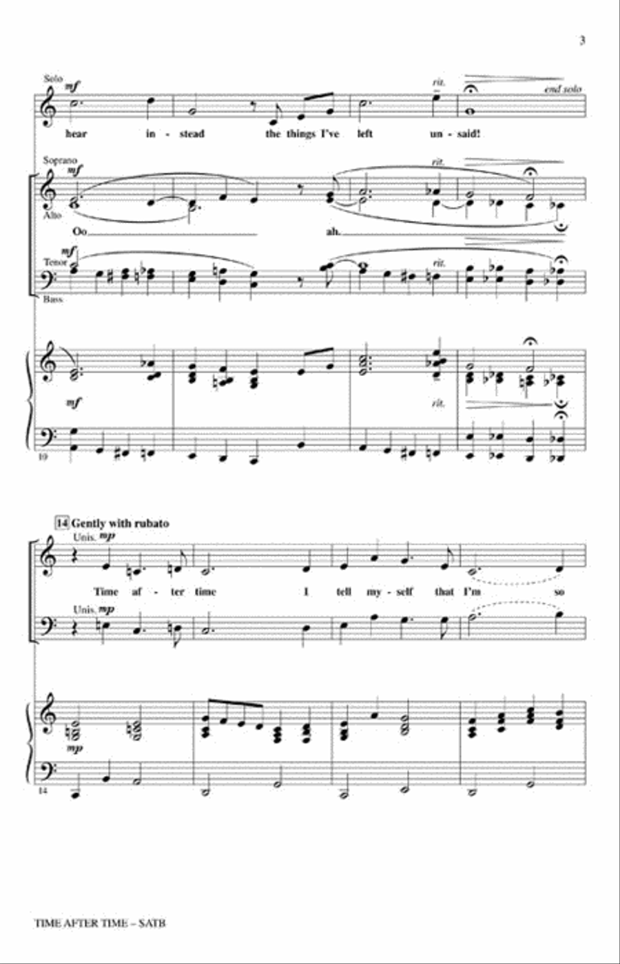 Time After Time 4-Part scores gallery preview page 3