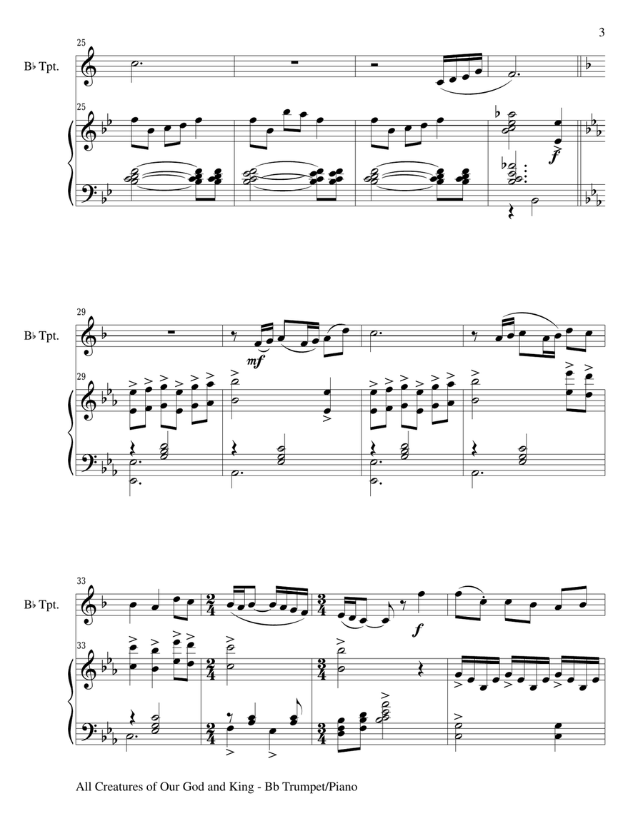 6 HYMNS of Adoration & Guidance Set 1 & 2 (Duets - Bb Trumpet and Piano with Parts) Trumpet Duet scores gallery preview page 6