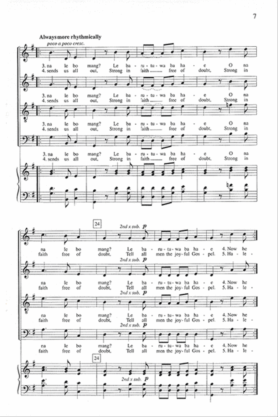 South African Praises (Medley) 4-Part scores gallery preview page 6