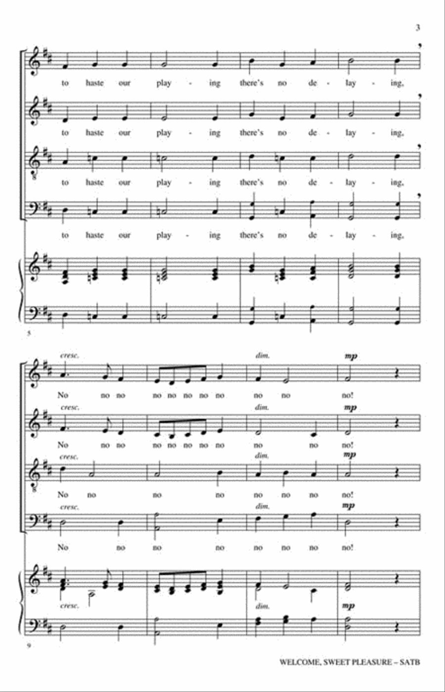 Welcome Sweet Pleasure 4-Part scores gallery preview page 3