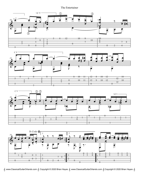The Entertainer (Scott Joplin) (with Tablature)