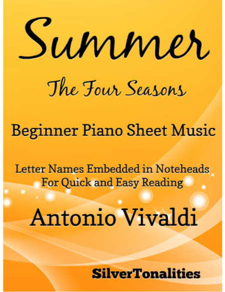 Summer Four Seasons First Movement Beginner Piano Sheet Music