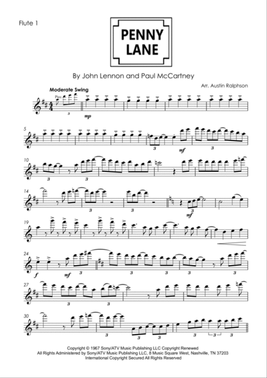 Penny Lane Flute Quartet scores gallery preview page 3