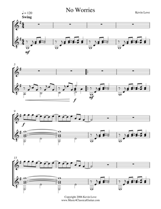 No Worries (Flute and Guitar) - Score and Parts
