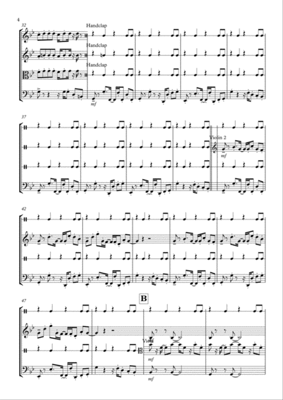 Axel F String Quartet scores gallery preview page 4