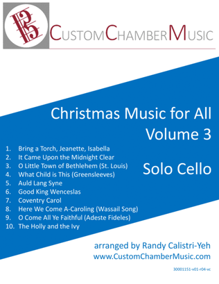 Book cover for Christmas Carols for All, Volume 3 (for Cello Solo)