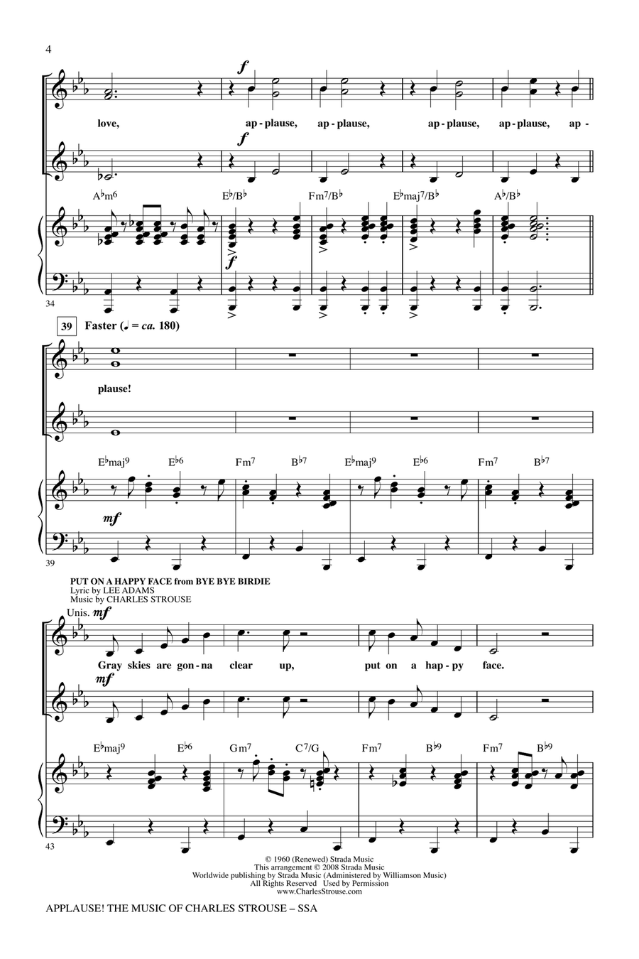Applause! - The Music of Charles Strouse SSA scores gallery preview page 4
