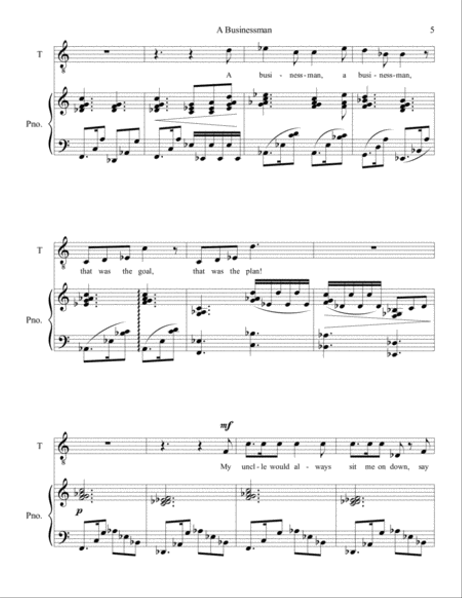 A Businessman Tenor Voice scores gallery preview page 5