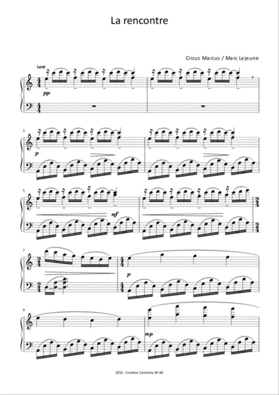 La rencontre La rencontre Easy Piano scores gallery preview page 1
