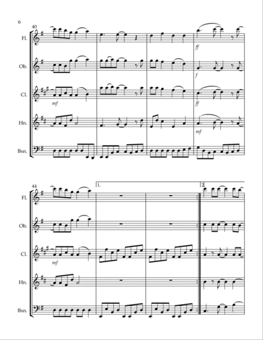 Livin' On A Prayer Woodwind Quintet scores gallery preview page 6