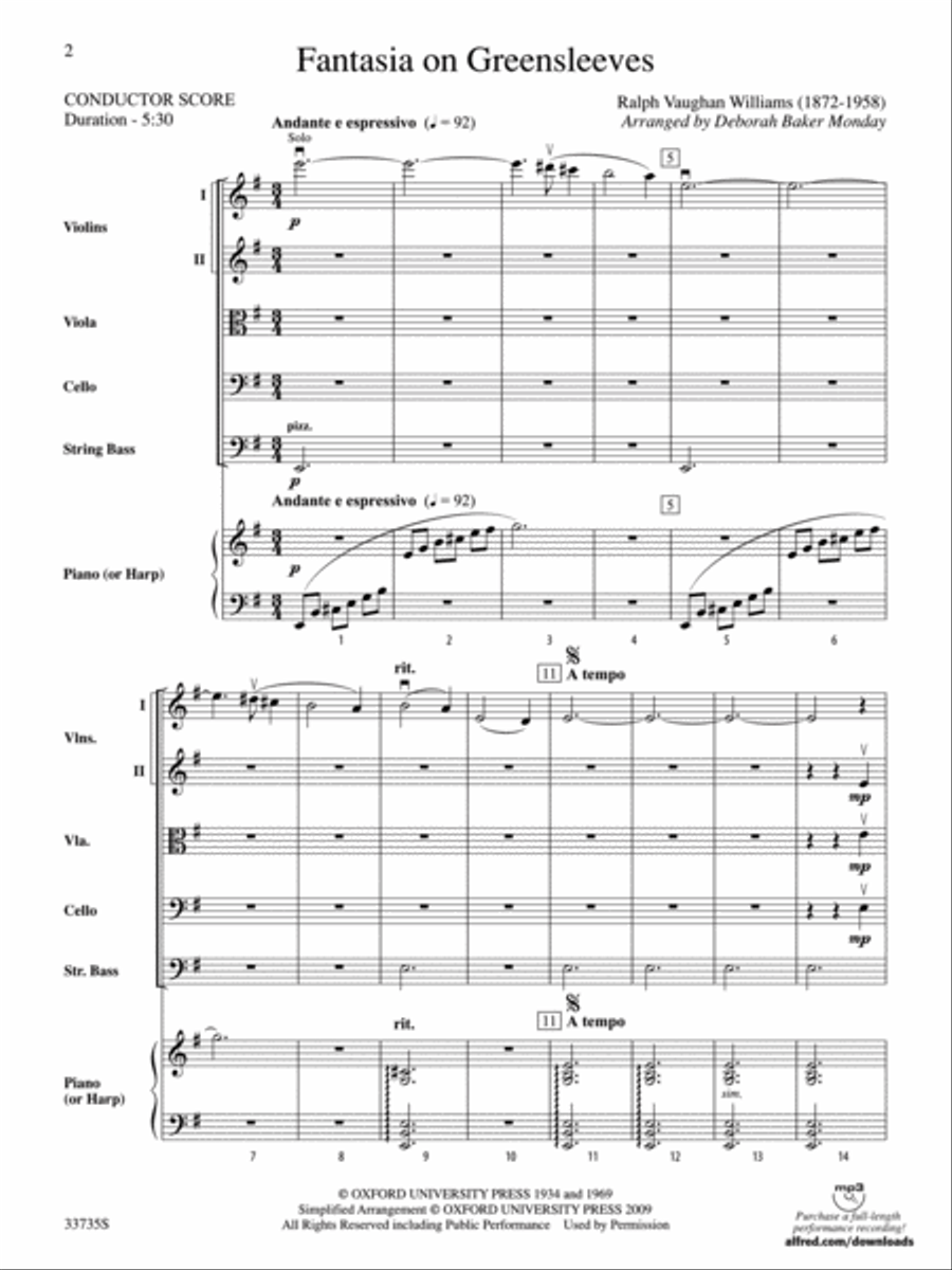 Greensleeves Greensleeves String Orchestra scores gallery preview page 2