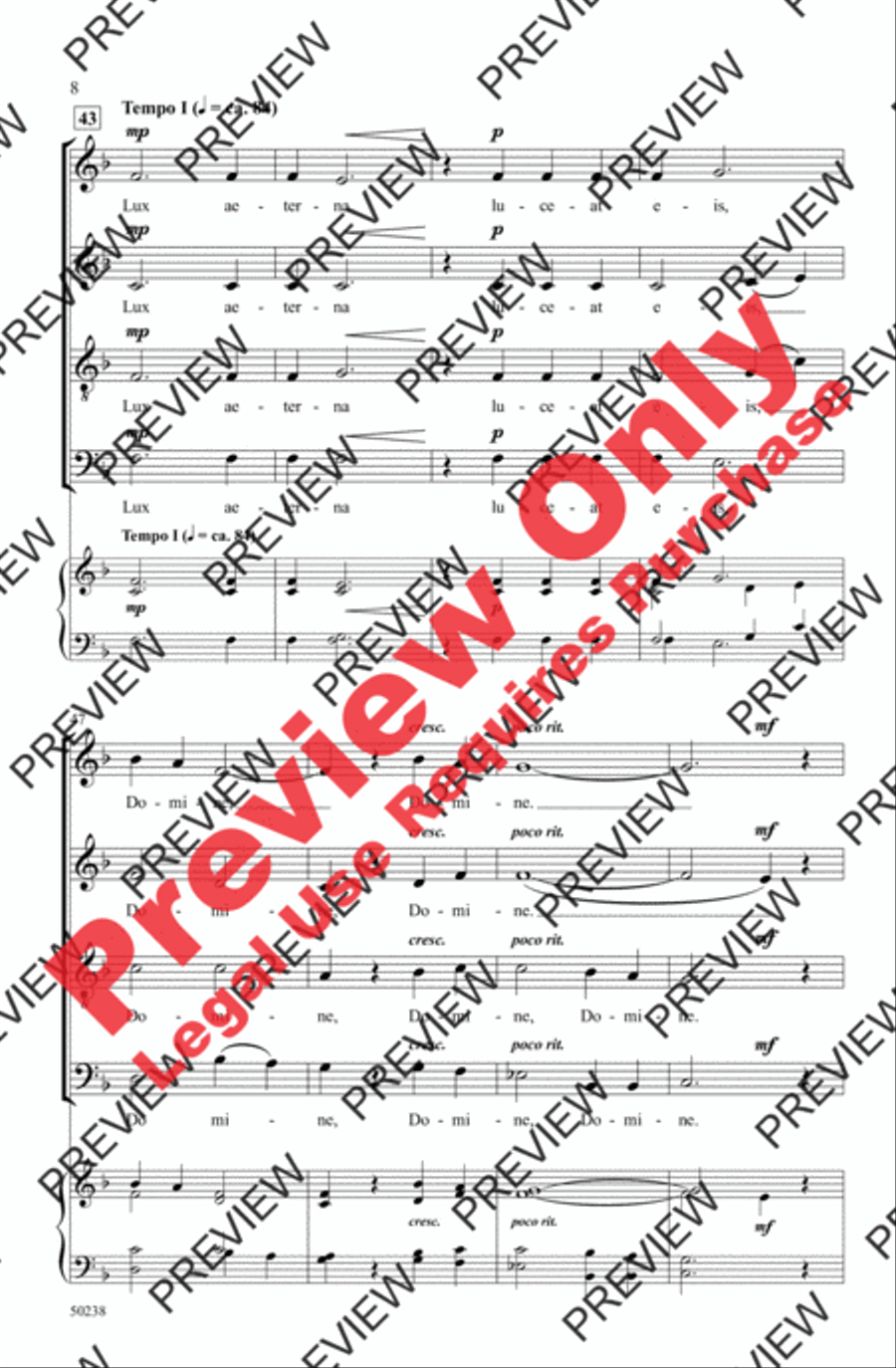 Lux Aeterna 4-Part scores gallery preview page 8