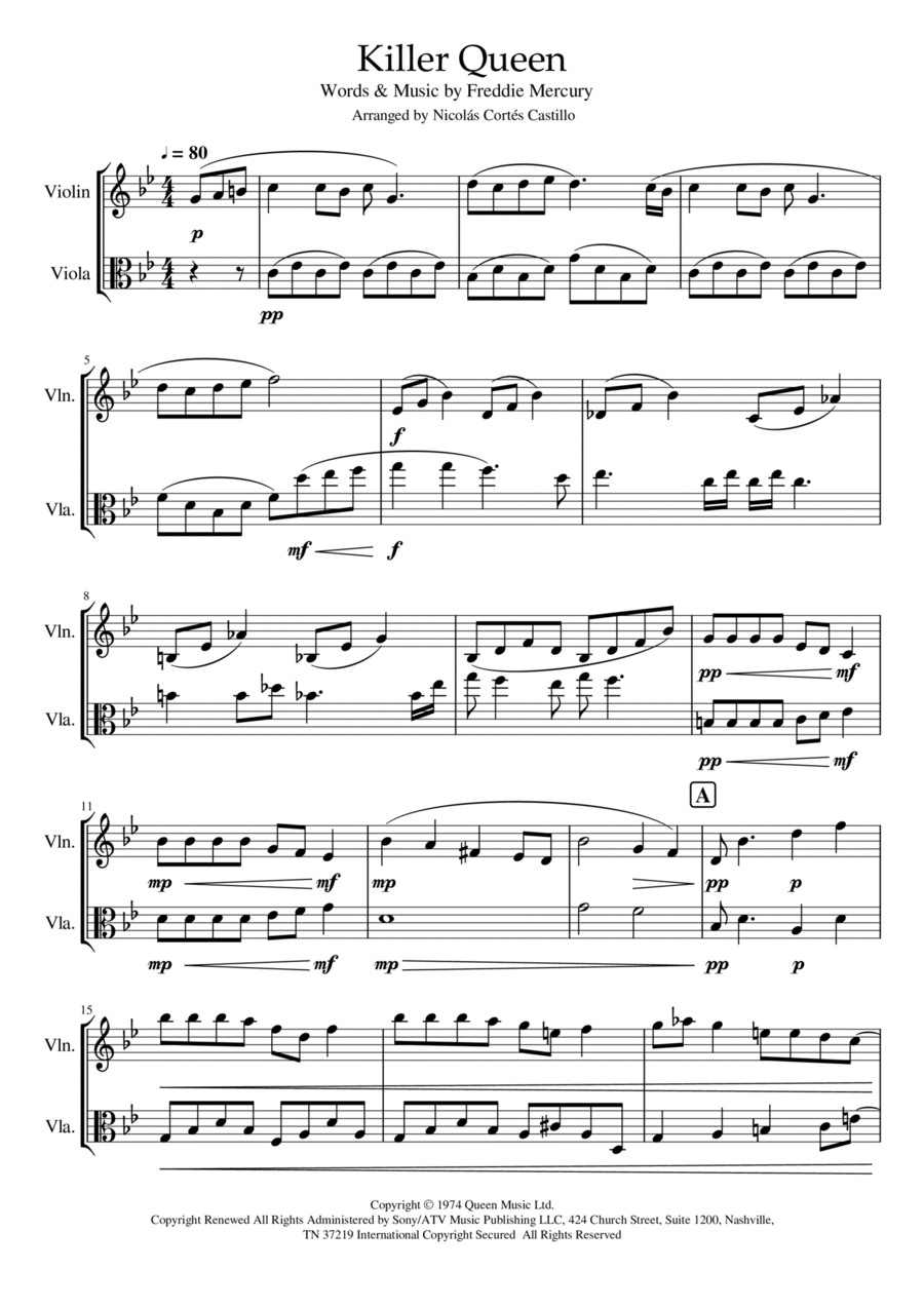 Killer Queen Killer Queen Set of Parts scores gallery preview page 1