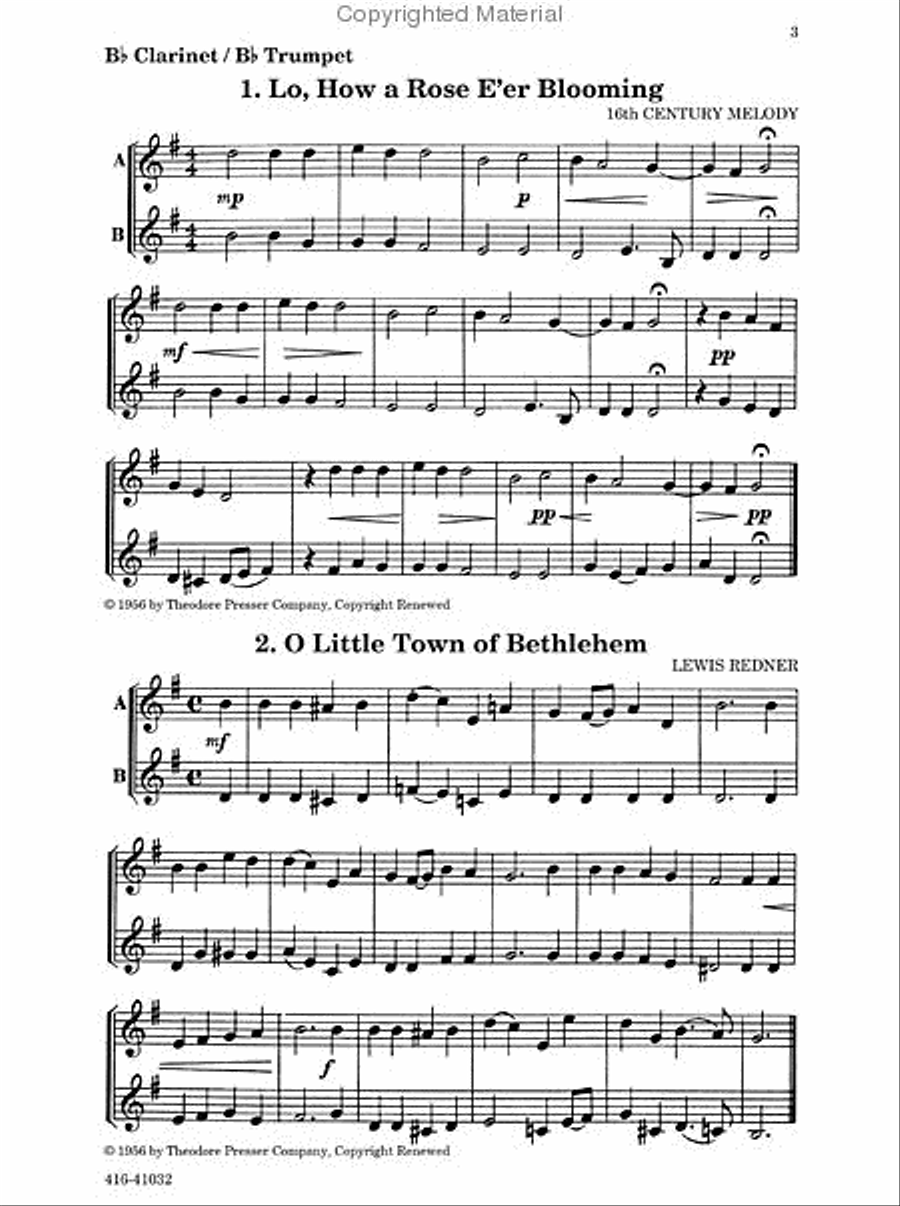 Play A Song Of Christmas, Clarinet or Trumpet Chamber Music scores gallery preview page 2