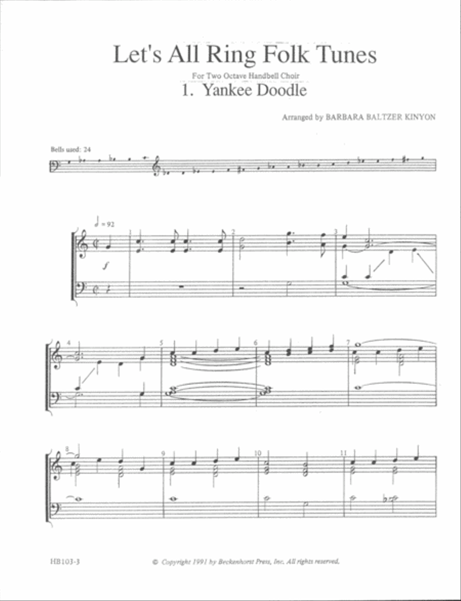 Let's All Ring Folk Tunes (Archive) 2-Octaves scores gallery preview page 2