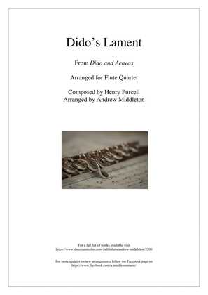 Dido's Lament arranged for Flute Quartet