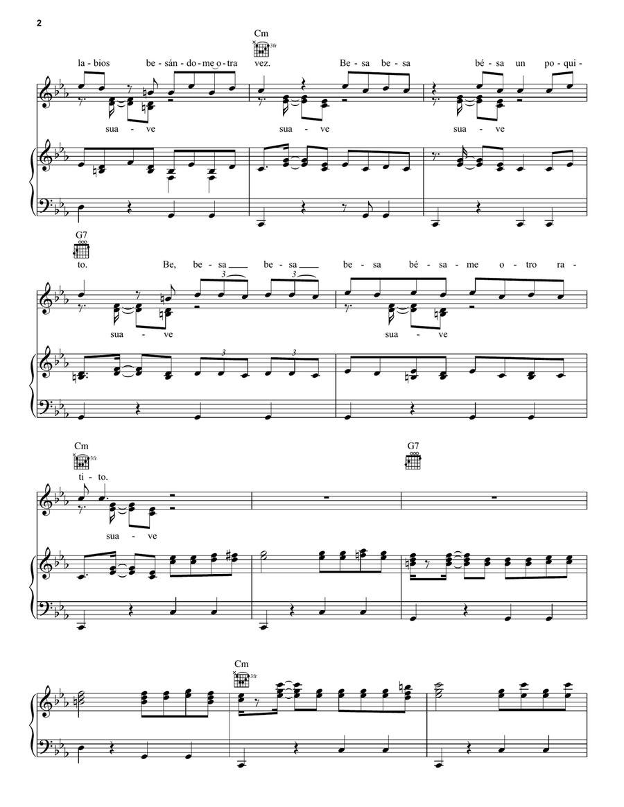 Suavemente Piano, Vocal, Guitar scores gallery preview page 2