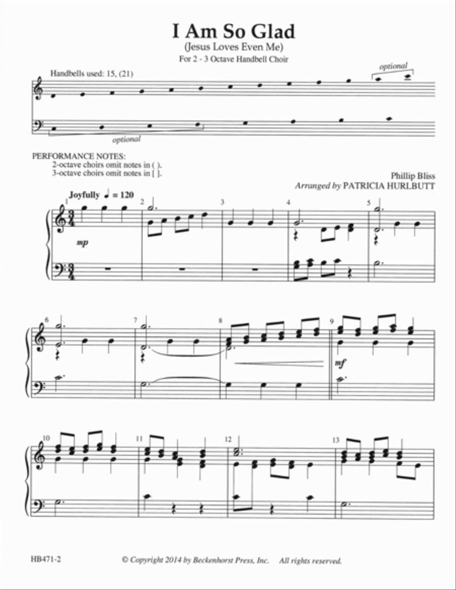 I Am So Glad - Hurlbutt 3-Octaves scores gallery preview page 2