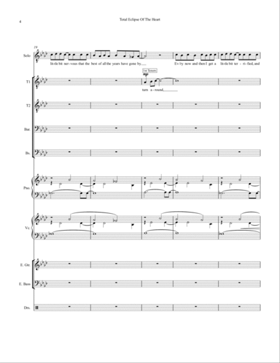 Total Eclipse Of The Heart Small Ensemble scores gallery preview page 4