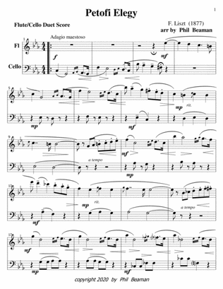 Petofi Elegy-Liszt-flute-cello duet