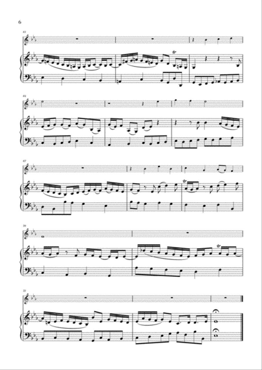Bach - Wachet auf, ruft uns die Stimme BWV 140 (for Violin and Piano) Small Ensemble scores gallery preview page 6