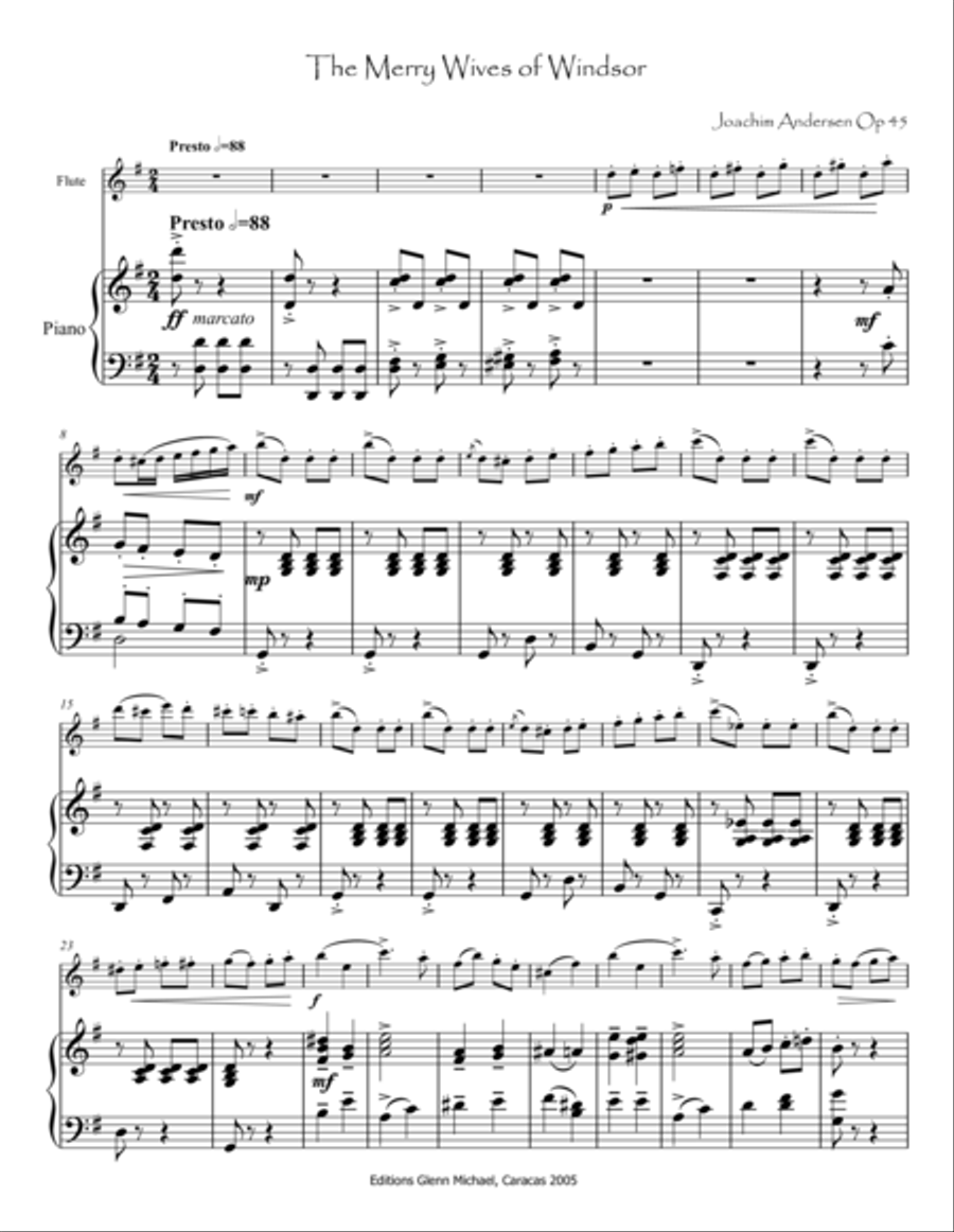 Andersen, Wives of Windsor for flute & piano Flute Solo scores gallery preview page 6