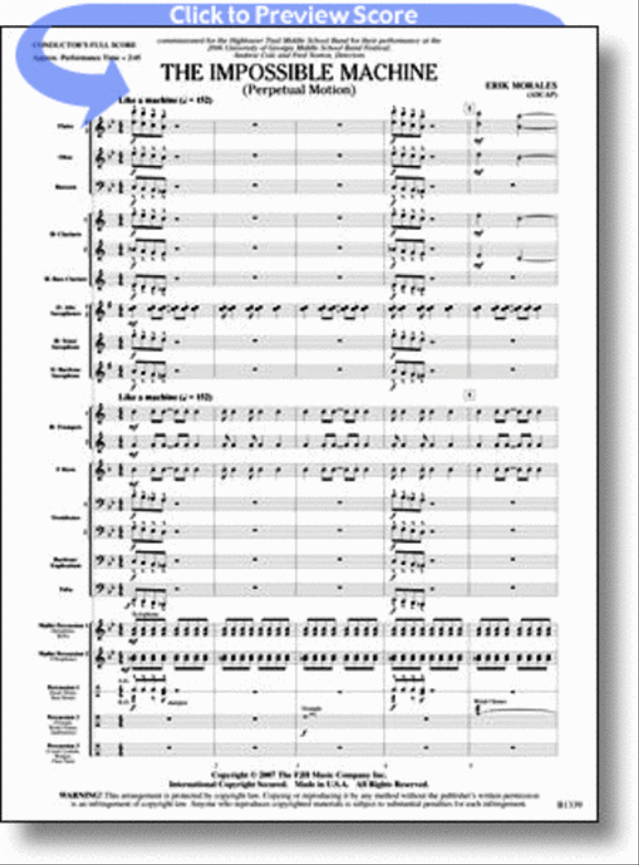The Impossible Machine Concert Band scores gallery preview page 1