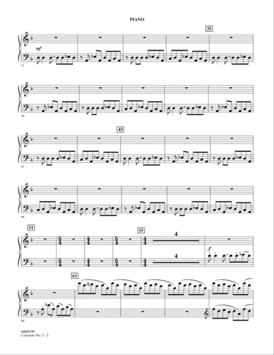 Concerto No. 1 (for Wind Orchestra) - Piano Piano Solo scores gallery preview page 2