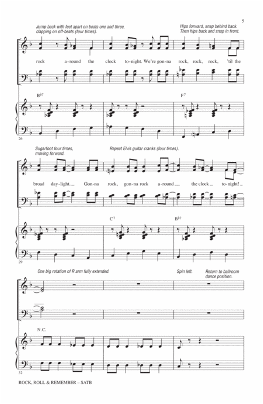 Rock, Roll & Remember: A Tribute To Dick Clark & American Bandstand (Medley) 4-Part scores gallery preview page 4