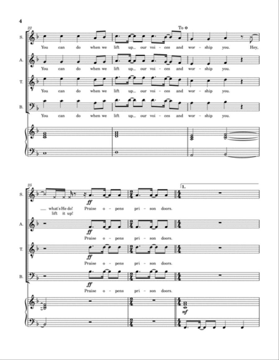 Praise Opens Prison Doors 4-Part scores gallery preview page 5