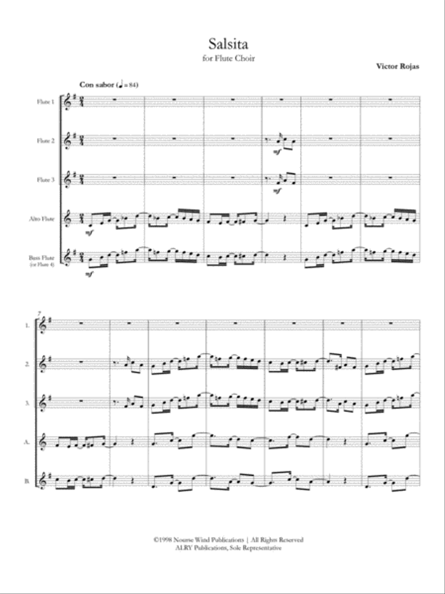 Salsita for Flute Choir Salsita for Flute Choir Flute Choir scores gallery preview page 2