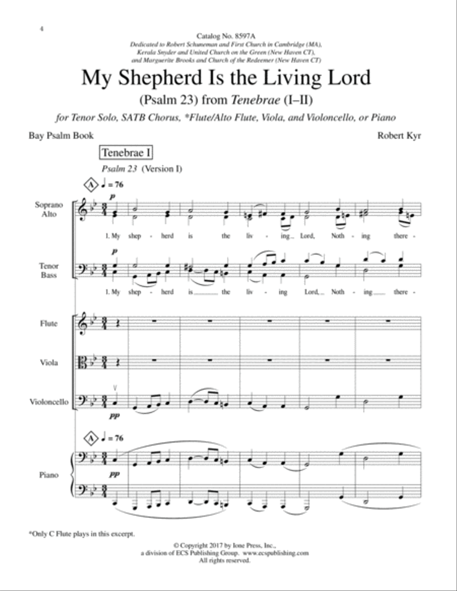 My Shepherd Is the Living Lord (Psalm 23): from Tenebrae (I-II) Choir scores gallery preview page 3