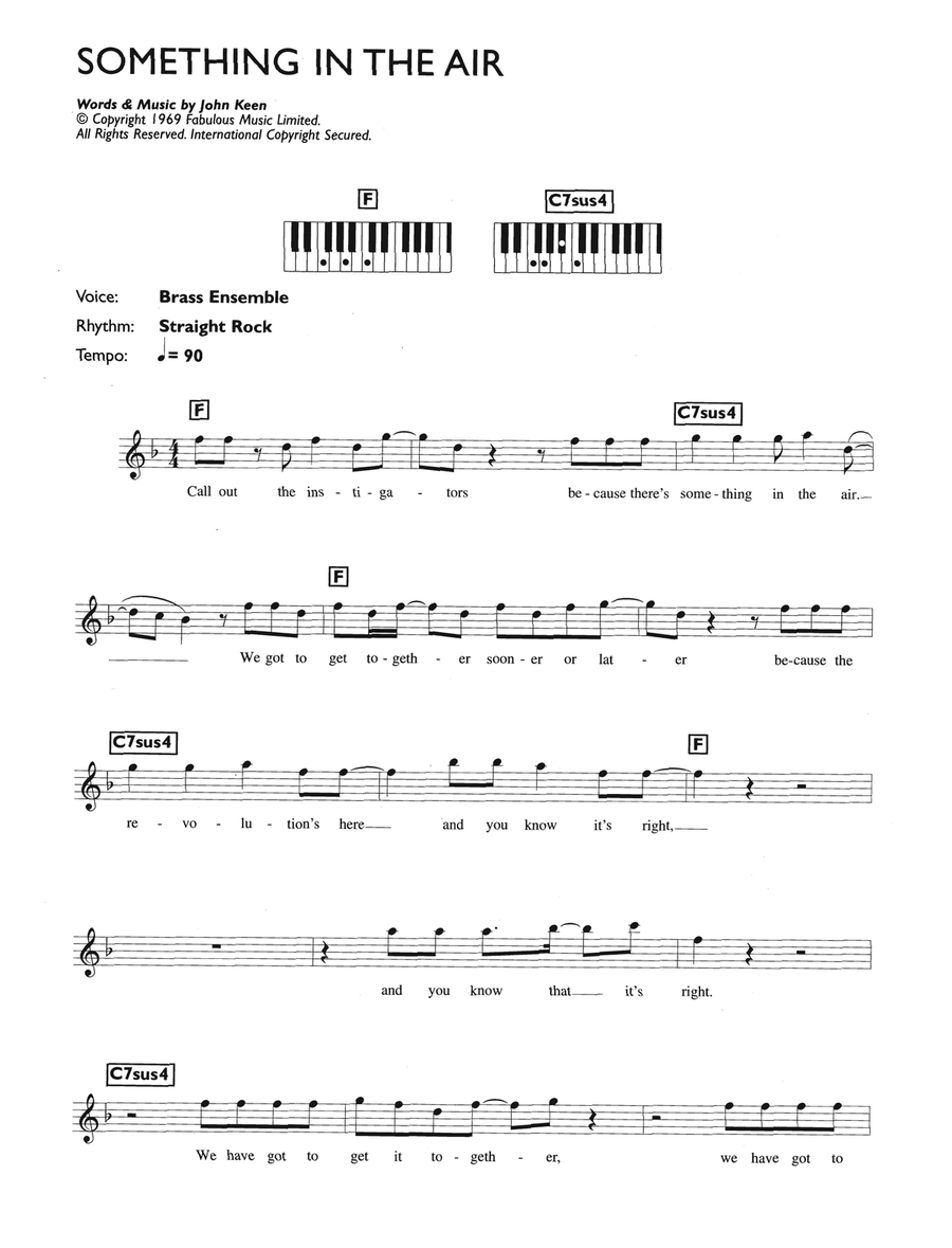 Something In The Air Something In The Air Piano Solo scores gallery preview page 1