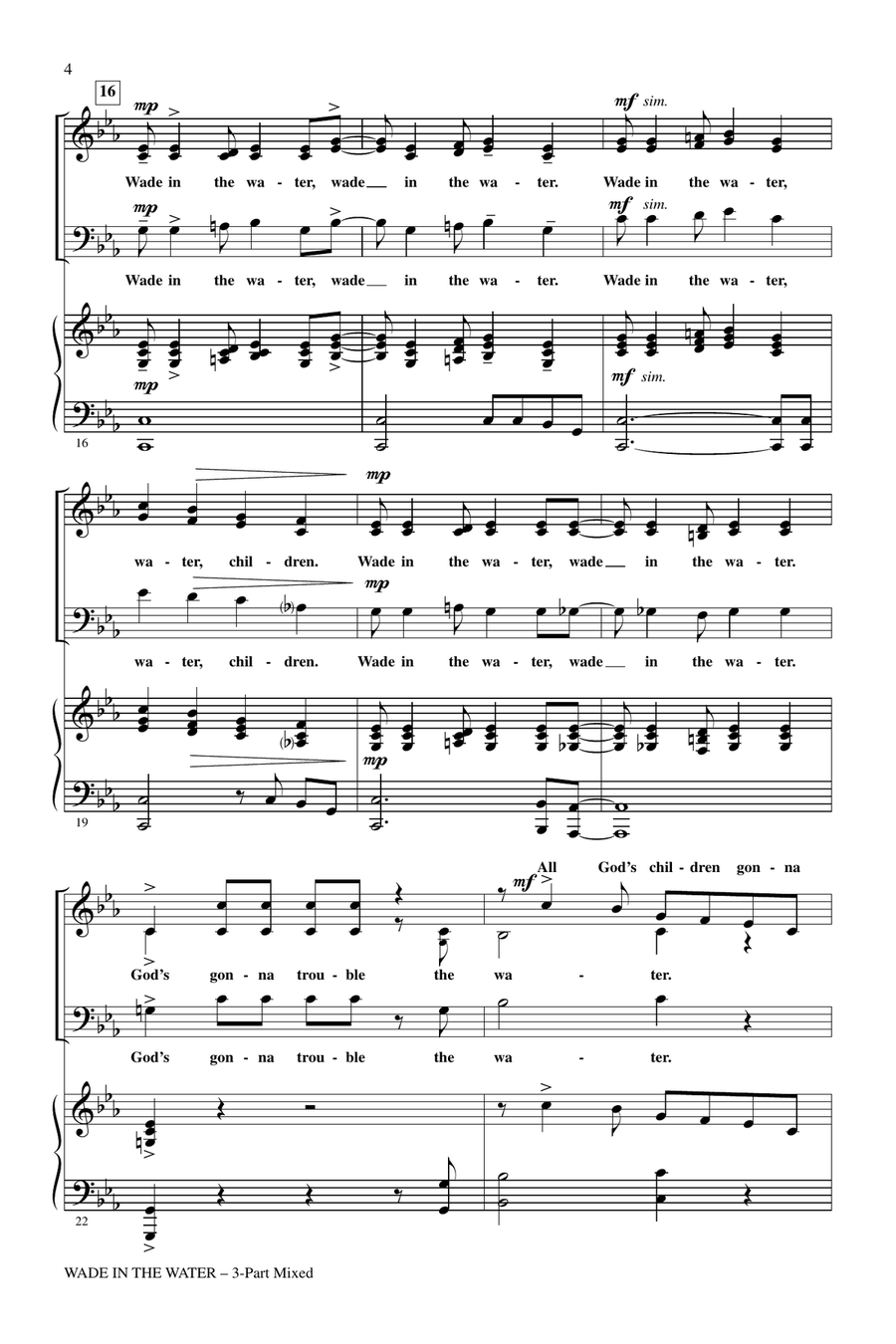 Wade In The Water 3-Part scores gallery preview page 3