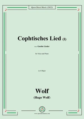Book cover for Wolf-Cophtisches Lied I,in A Major,IHW10 No.14