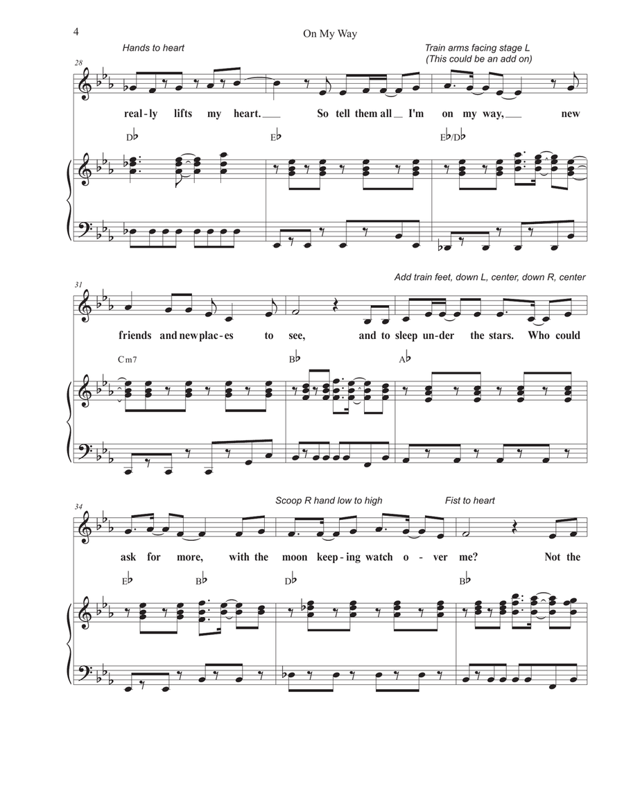 On My Way Unison Choir scores gallery preview page 4
