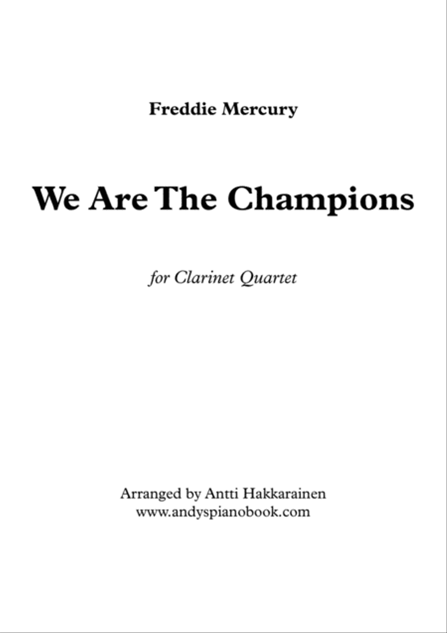 We Are The Champions Woodwind Quartet scores gallery preview page 1