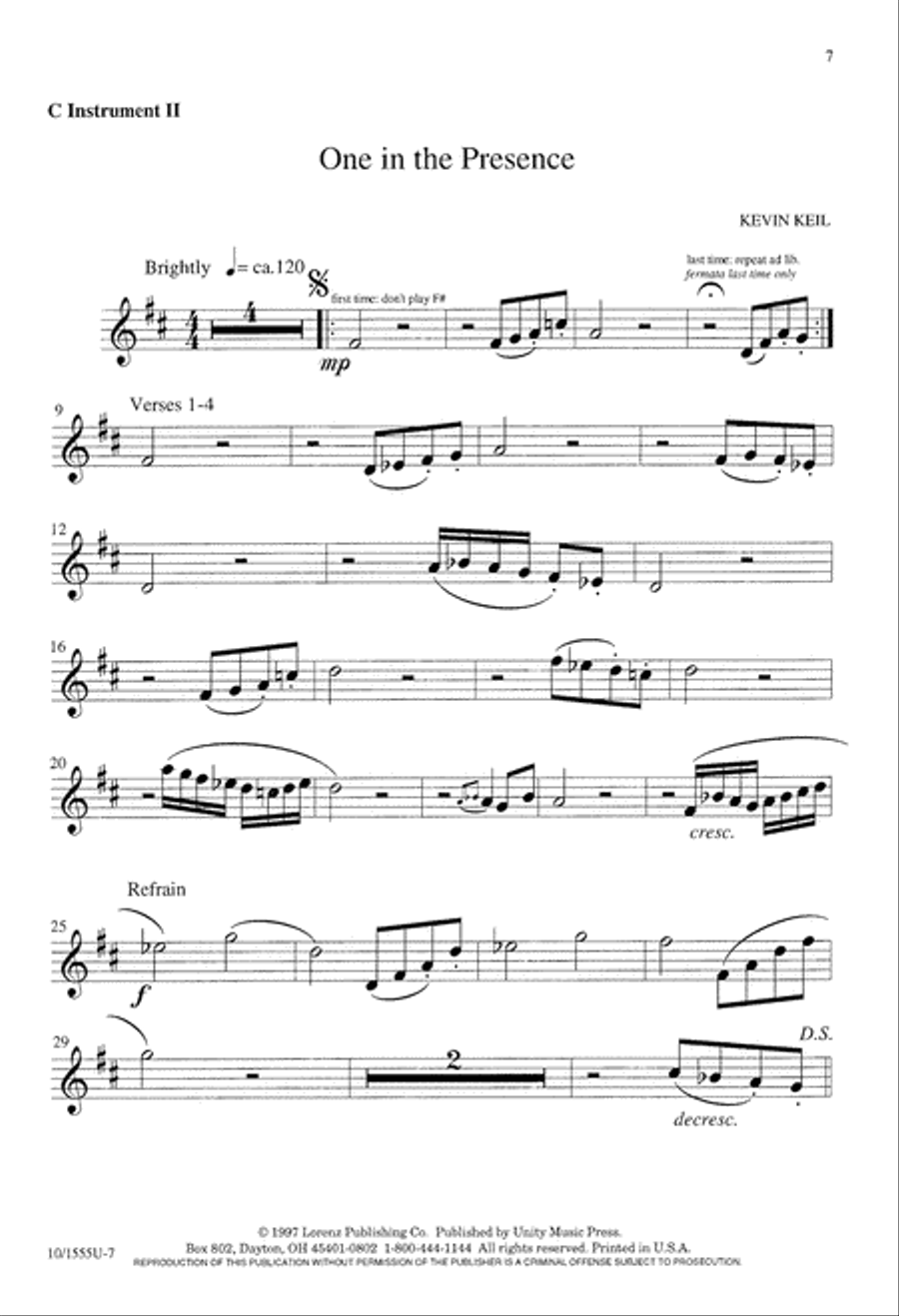 One in the Presence One in the Presence 4-Part scores gallery preview page 7