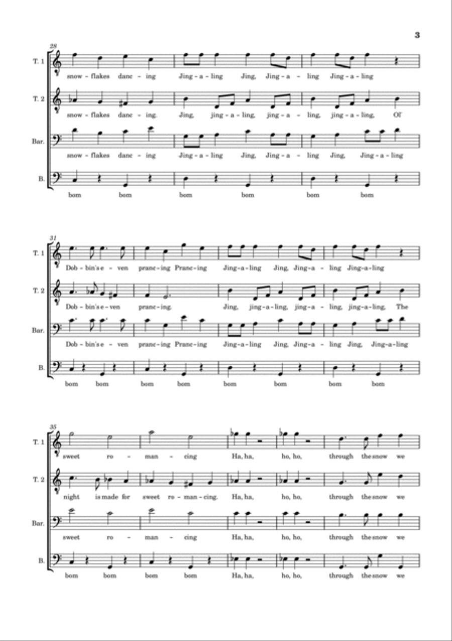 Jing-a-ling, Jing-a-ling Jing-a-ling, Jing-a-ling TTBB scores gallery preview page 3
