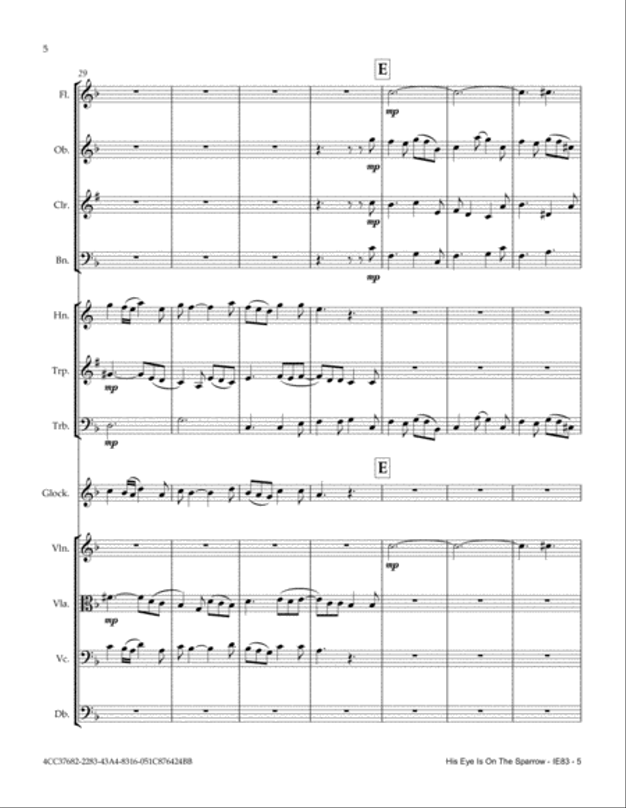 His Eye Is On The Sparrow Full Orchestra scores gallery preview page 6